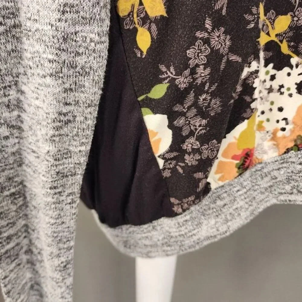 Kut from‎ the Kloth Floral Benter Mixed Material Long Sleeved Top -Size Large